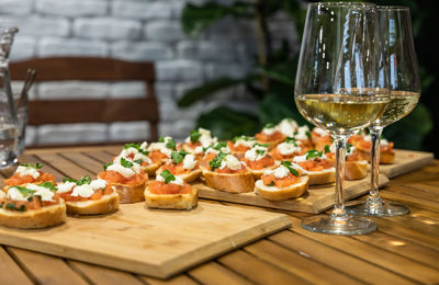 Close-up of food on table