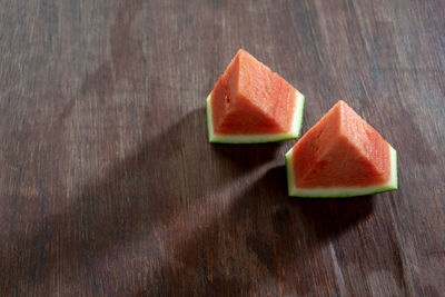 Close-up of chopped fruit on table