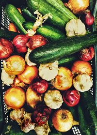 High angle view of vegetables