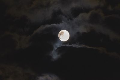 Low angle view of moon in sky