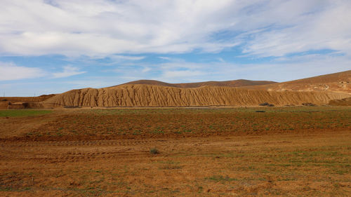 Scenic view of desert against sky