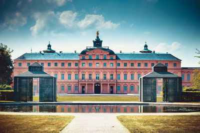 View of building against blue sky during sunny day