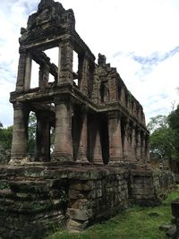 Low angle view of old temple