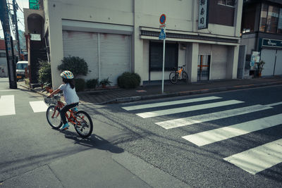 Bicycle parked on street