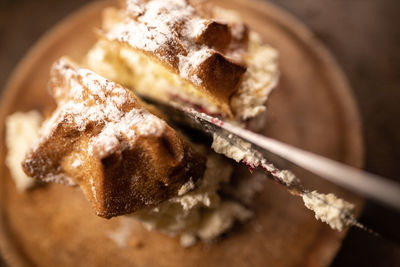 Close-up of cake in plate