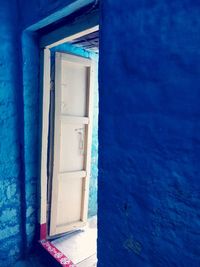 Close-up of blue door