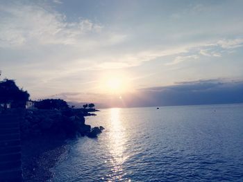 Scenic view of sunset over sea