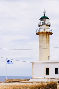 Low angle view of lighthouse against sky