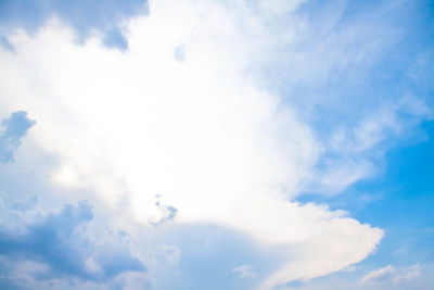 Low angle view of clouds in blue sky