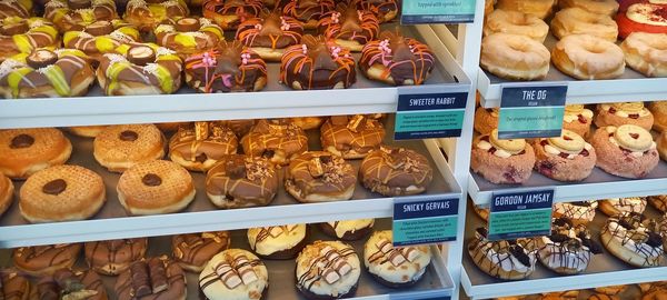 High angle view of food for sale in store