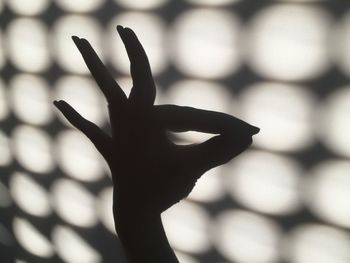 Close-up of silhouette hand