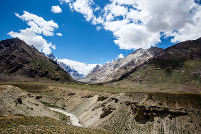 Scenic view of mountains against sky