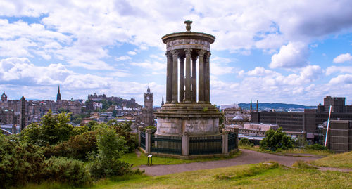 View of clock tower in city