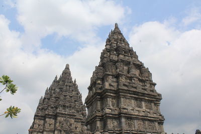Low angle view of temple building against sky