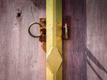 Close-up view of rustic door