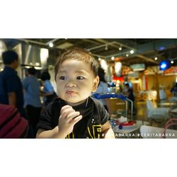 Boy in restaurant