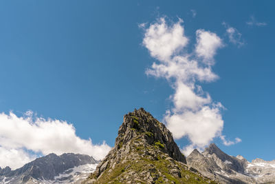 Low angle view of mountains against sky