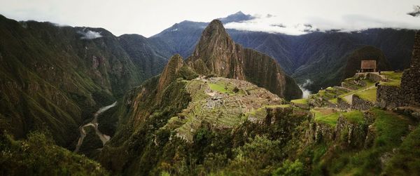 Panoramic view of mountains against sky