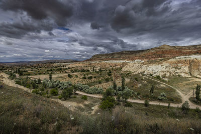 Scenic view of love valley near goreme. turkey.