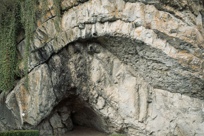 Low angle view of rock formation in cave