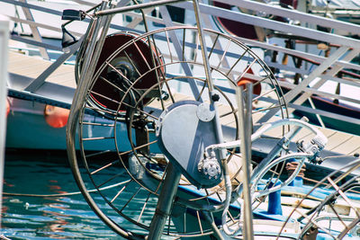 Low angle view of bicycles