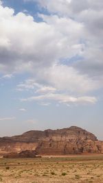 Scenic view of landscape against cloudy sky