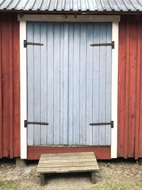 Closed door of building