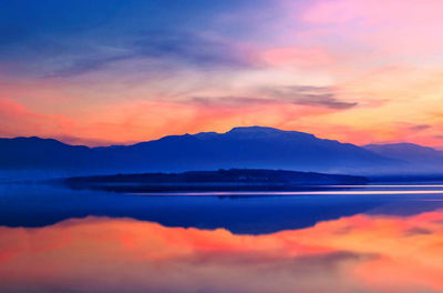 Scenic view of dramatic sky over sea