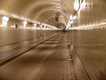 Interior of illuminated tunnel