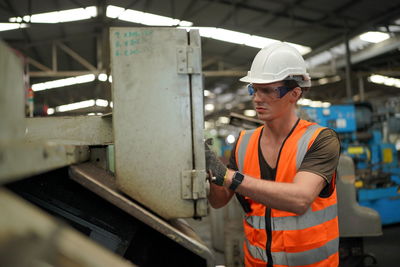 Engineer working in factory