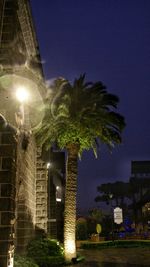 Low angle view of building at night