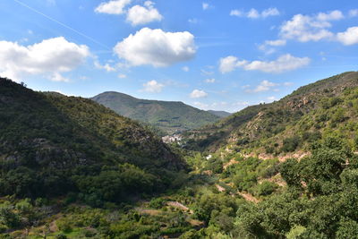 Scenic view of mountains against sky