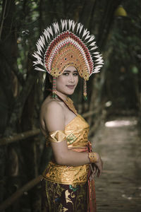 Portrait of woman wearing hat