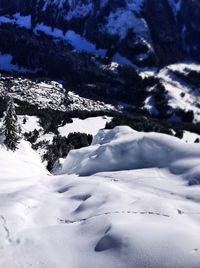 Scenic view of snow covered landscape