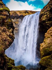 Water flowing through rocks