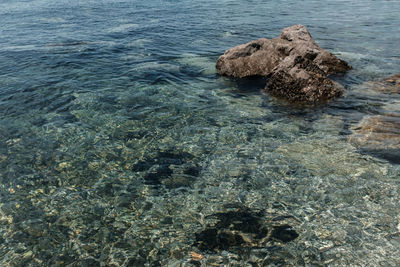 Rocks in sea