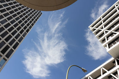 Low angle view of modern building against sky