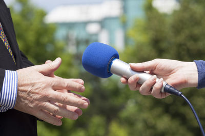 Close-up of hand holding hands