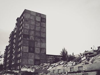 Low angle view of building against clear sky
