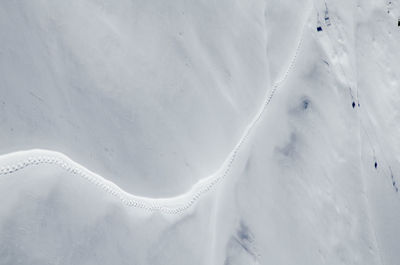 Scenic view of snow covered mountains