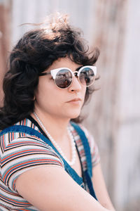 Beautiful woman with cool vintage attitude