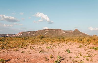 Scenic view of desert against sky