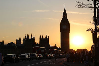 Sunset over city