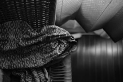 Close-up of textile at home