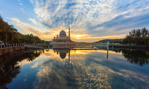 Reflection of buildings in river