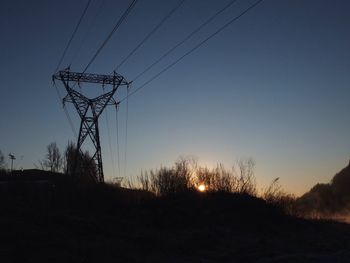 Silhouette landscape at sunset
