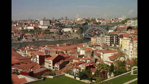 High angle shot of townscape