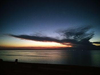 Scenic view of sea against sky at sunset