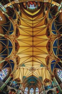 Low angle view of ceiling of cathedral