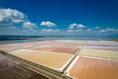 Scenic view of landscape against blue sky